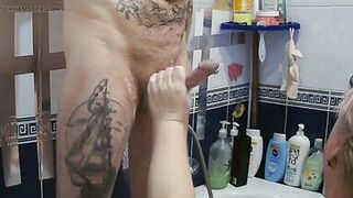 Pleasuring me with a dick jerk until I cum