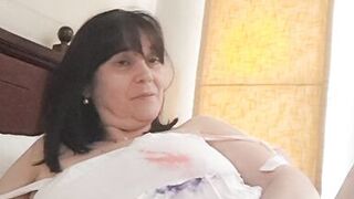 My husband's son saw me masturbating and stayed to watch, he exposed himself hard