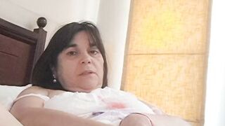 My husband's son saw me masturbating and stayed to watch, he exposed himself hard