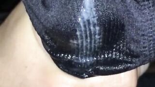 Wife gave used wet panties to masturbate and cum on it