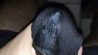 Wife gave used wet panties to masturbate and cum on it