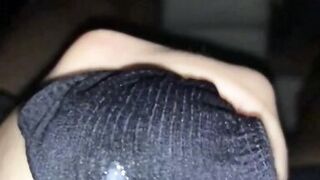 Wife gave used wet panties to masturbate and cum on it