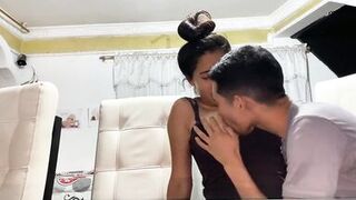 While I was waiting for my boyfriend, his friend arrived and we ended up fucking at his house