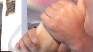 Hot blonde lays on her back and gets her pussy fingered and banged