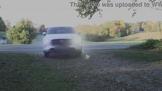 Trixie rubs one out in the parking lot