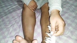 Naughty StepsonTickles Hot Feet Fetish Mom Nikita's Legs And Tits - 5 image