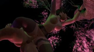 Sexy MILF Cass Fucked Against a Tree Halloween Special