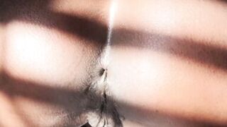 Playing with my pussy in morning sun