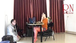 Monday in the office. Employee without panties. Tease, lick pussy, suck dick in the office. Naughty office. c11