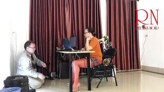 Monday in the office. Employee without panties. Tease, lick pussy, suck dick in the office. Naughty office. c11