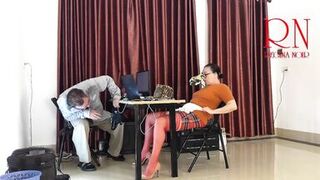 Monday in the office. Employee without panties. Tease, lick pussy, suck dick in the office. Naughty office. c11