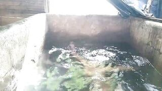 While the neighbor is alone without her husband and horny I come from behind to fuck her