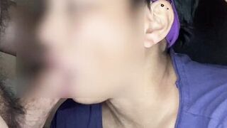 Asian slut socks on white cock