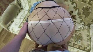 My girlfriend's gorgeous ass POV. Mature lesbian with strap-on loves fucking curvy MILF doggy style. Big ass compilation. PAWG. Home fetish. Amateur. - 2 image