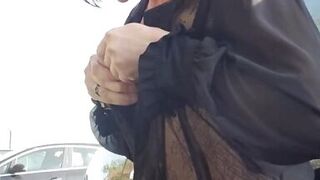 Risky squirt outdoor