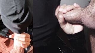 I suck his cock and he comes on my head on the hood