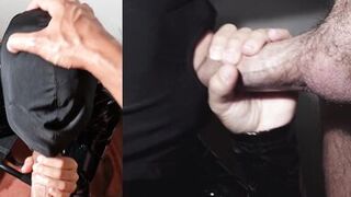 I suck his cock and he comes on my head on the hood