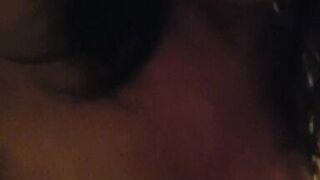 Horny milf plays in bar bathroom - 2 image