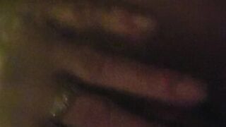 Horny milf plays in bar bathroom