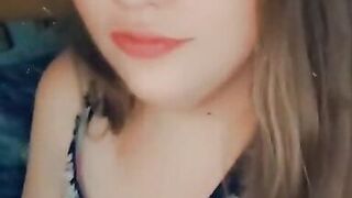 Gorgeous chubby girl tit flash and smile - 7 image