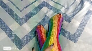 Foot Fetish with Sexy Colored Stockings