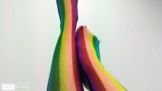 Foot Fetish with Sexy Colored Stockings
