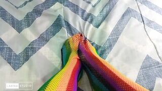 Foot Fetish with Sexy Colored Stockings