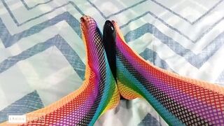 Foot Fetish with Sexy Colored Stockings