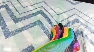 Foot Fetish with Sexy Colored Stockings