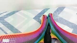 Foot Fetish with Sexy Colored Stockings