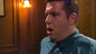 Big dick between the lips of perfect MILF perky brunette with great breasts