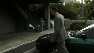 Big dick between the lips of perfect MILF perky brunette with great breasts