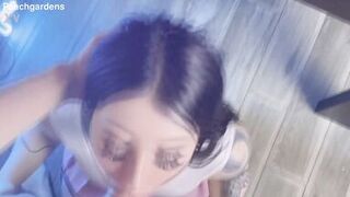 Blowjob secrets from stepsister while parents don't see