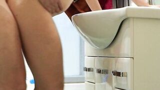 Stepson Fucks stepMom caught naked cleaning the bath