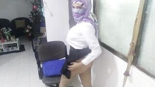 Real Hot Arab MILF In School Outfit Masturbates And Squirts To Orgasm In Niqab While Husband Away - 2 image