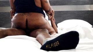 Amateur black milf riding on a bbc