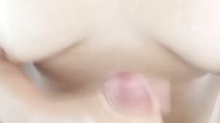 Yummy sex with very horny wife, massage on the cock, sex standing, wife sitting on the cock, cum on the tits, couple crazy for sex excited