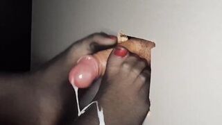 Hot footjob & gloryhole