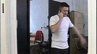 Horny dude fucking the other guy while blonde gives a blowy - 1 image