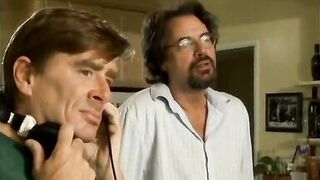 Lesbian babes kissing, sucking and fucking for the camera on the sofa