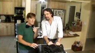 Lesbian babes kissing, sucking and fucking for the camera on the sofa