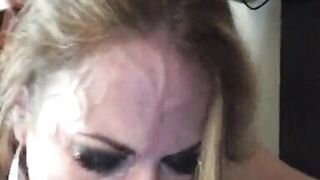 Gorgeous slut gets her pussy pounded while she gags on a dildo - 11 image