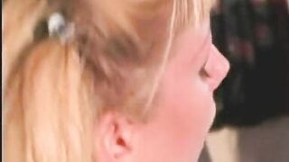 Female Parent teaches girl how to fuck and suck and deal with a load