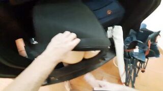 Wife hides in a travel bag and gets anal creampie from her husband's best friend