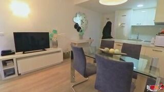 Stepmom accidentally sat on Stepson's dick and couldn't get off of him until he cum inside her