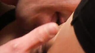 Hot redhead milf-bearer in a mask has big tits and rides big cock