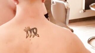 Licking on office chair