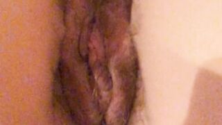 ANAL fuck wife's pink asshole and open her hairy pussy with my fingers to see inside her wet soaked creamy pussy - 8 image