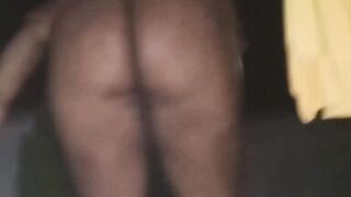 Ebony bbw wife with a big ass showing off in a short dress for her naughty neighbor