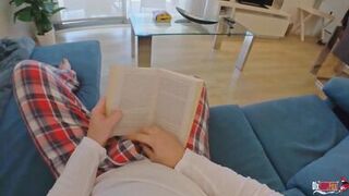 The stepmother accidentally sat on her stepson's penis and couldn't tear herself away from him until he filled her with sperm